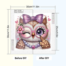 Load image into Gallery viewer, Diamond Painting - Partial Special Shaped - Cartoon Owl (30*30CM)