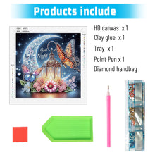 Load image into Gallery viewer, Diamond Painting - Partial Special Shaped - Crescent Moon Butterfly (30*30CM)