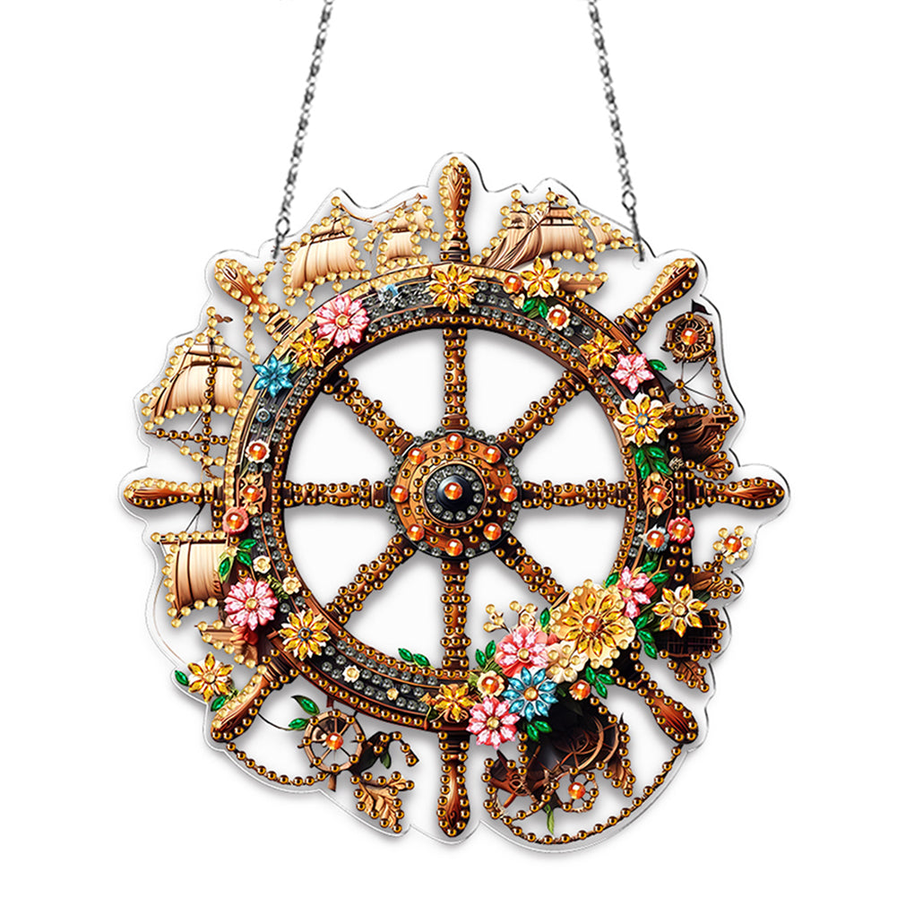 Acrylic Special Shape Village Diamond Painting Ornaments for Garden Window Decor