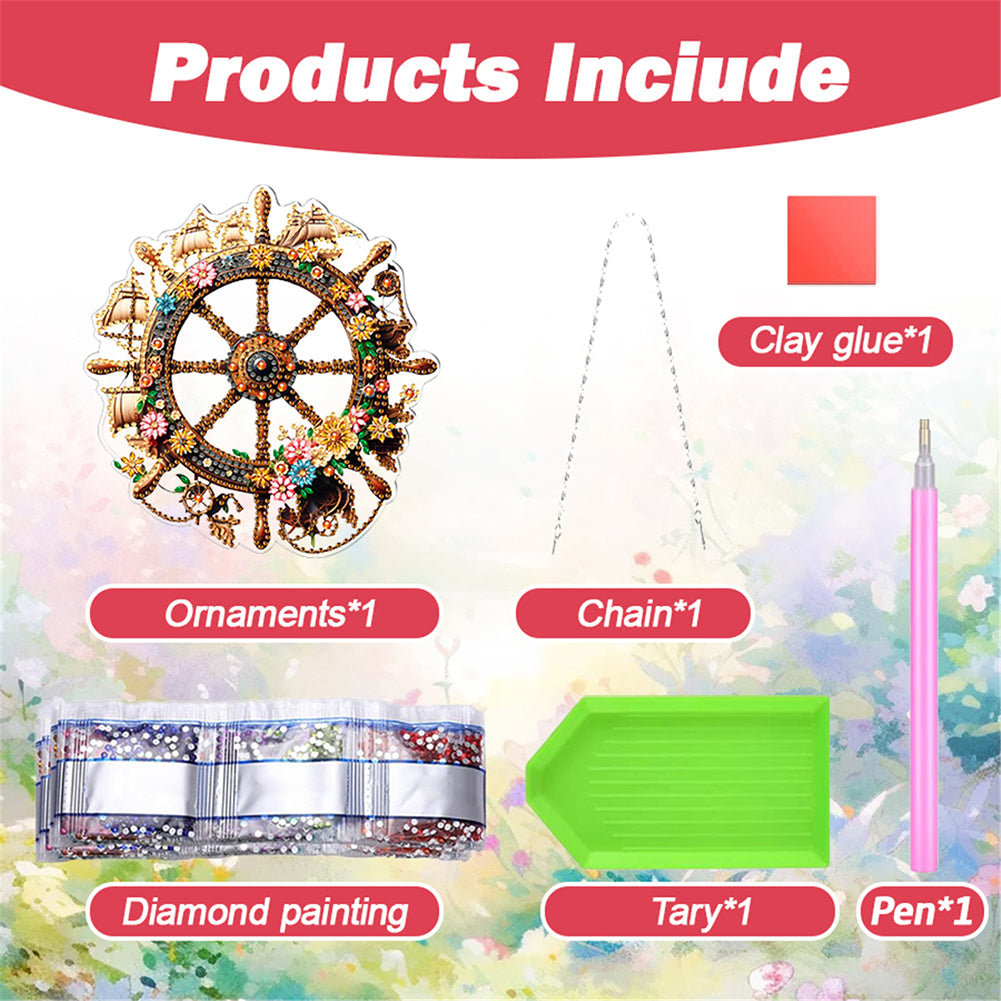 Acrylic Special Shape Village Diamond Painting Ornaments for Garden Window Decor