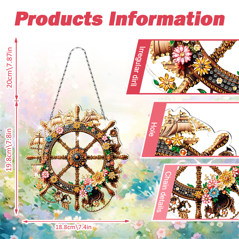 Acrylic Special Shape Village Diamond Painting Ornaments for Garden Window Decor