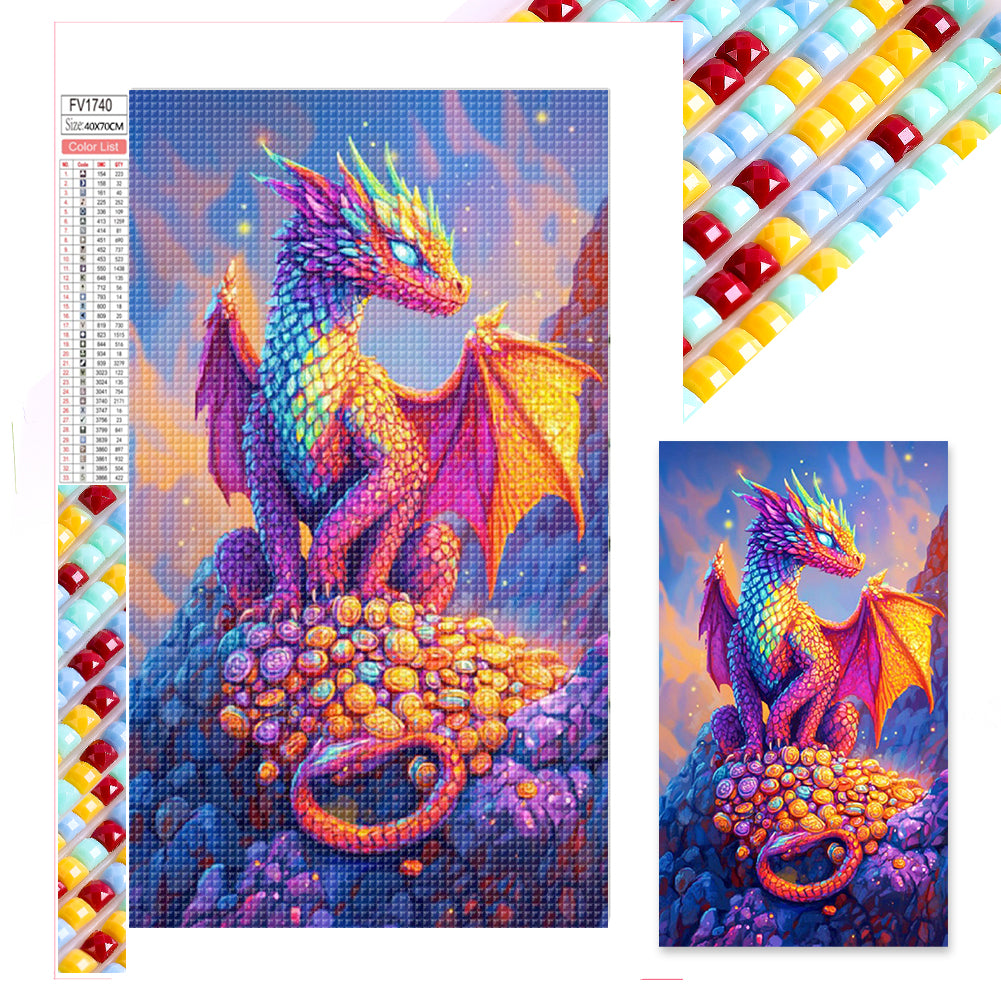 Diamond Painting - Full Square - Dragon On Gold Coin (40*70CM)