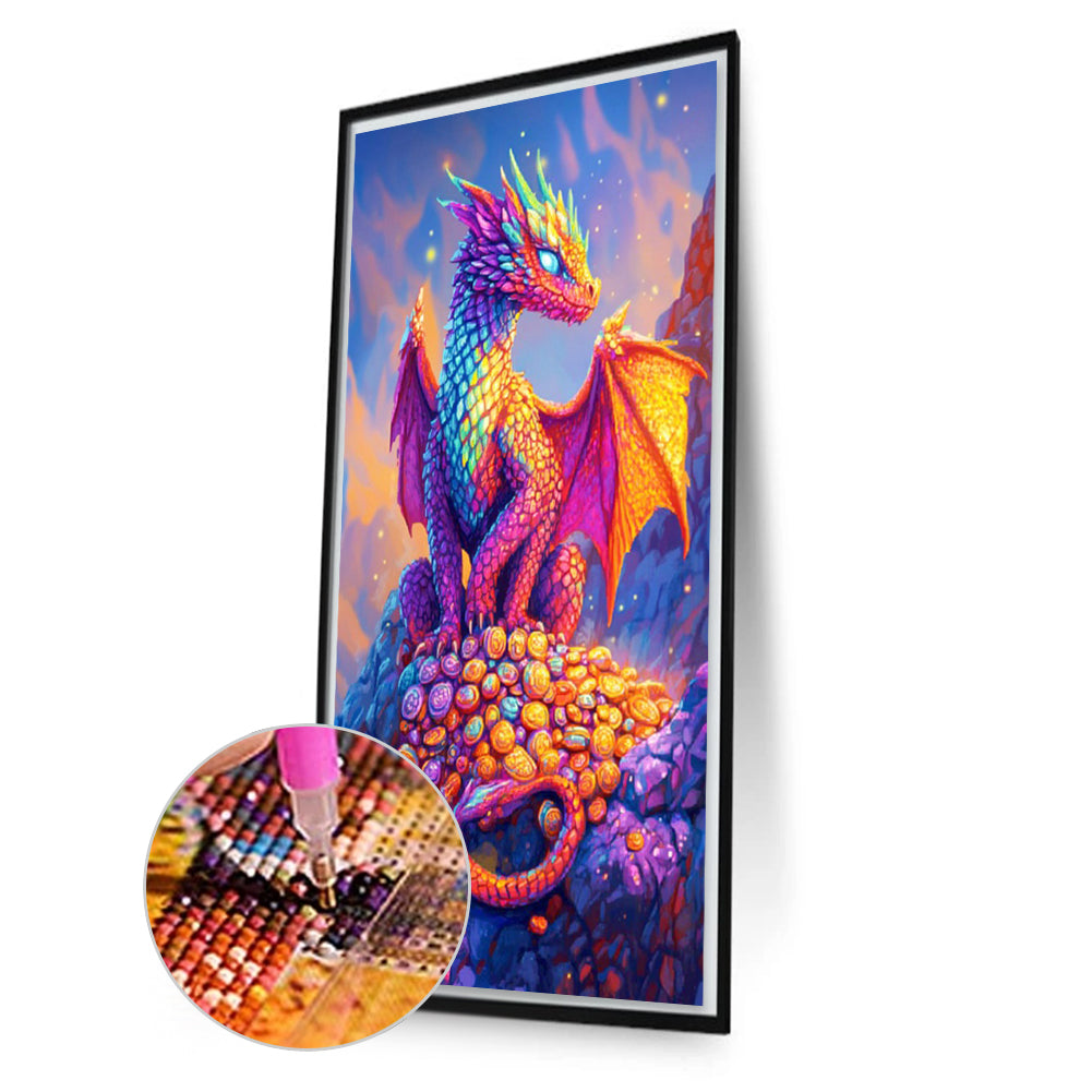 Diamond Painting - Full Square - Dragon On Gold Coin (40*70CM)
