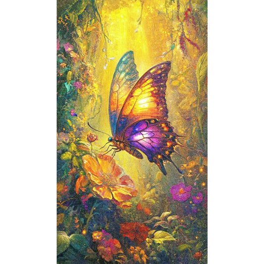 AB Diamond Painting - Full Round - Butterfly In The Forest (40*70CM)