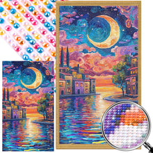 Load image into Gallery viewer, AB Diamond Painting - Full Round - Moonlight In Water City (40*70CM)