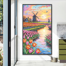 Load image into Gallery viewer, AB Diamond Painting - Full Round - Windmill And Tulip (40*70CM)