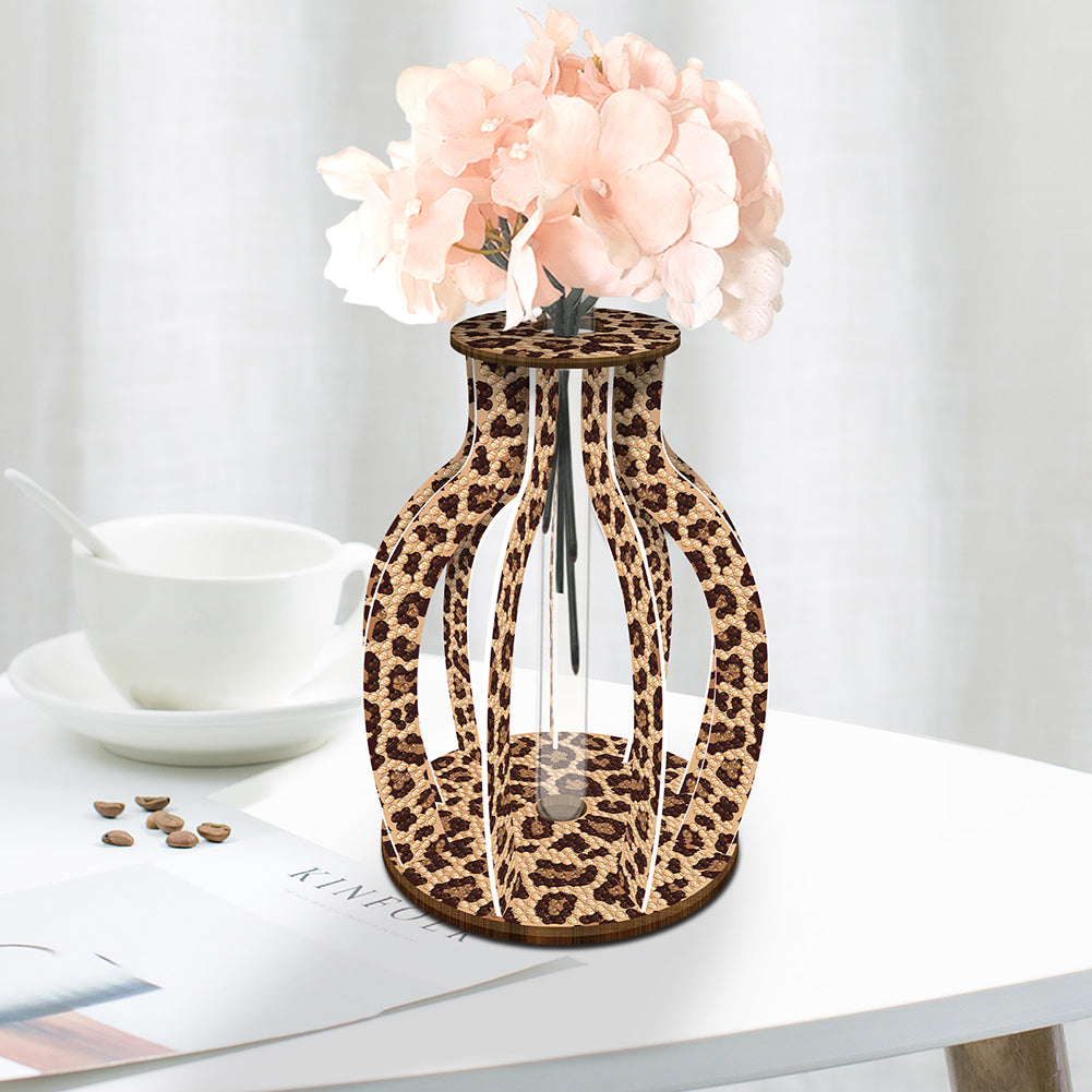 Wooden Beautiful Pattern Diamond Mosaic Rhinestones Vase 5D DIY Diamond Art Vase