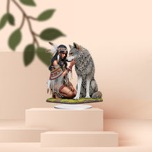 Load image into Gallery viewer, Acrylic Special Shaped Indians Diamond Painting Tabletop Ornaments Kit for Home