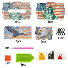 Load image into Gallery viewer, Wooden Colorful Pattern 5D Diamond Painting Tissue Holder Diamond Art Tissue Box