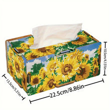 Load image into Gallery viewer, Wooden Colorful Pattern 5D Diamond Painting Tissue Holder Diamond Art Tissue Box