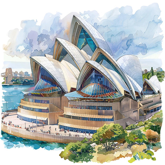 AB Diamond Painting - Full Round - Sydney Opera House In Australia (40*40CM)