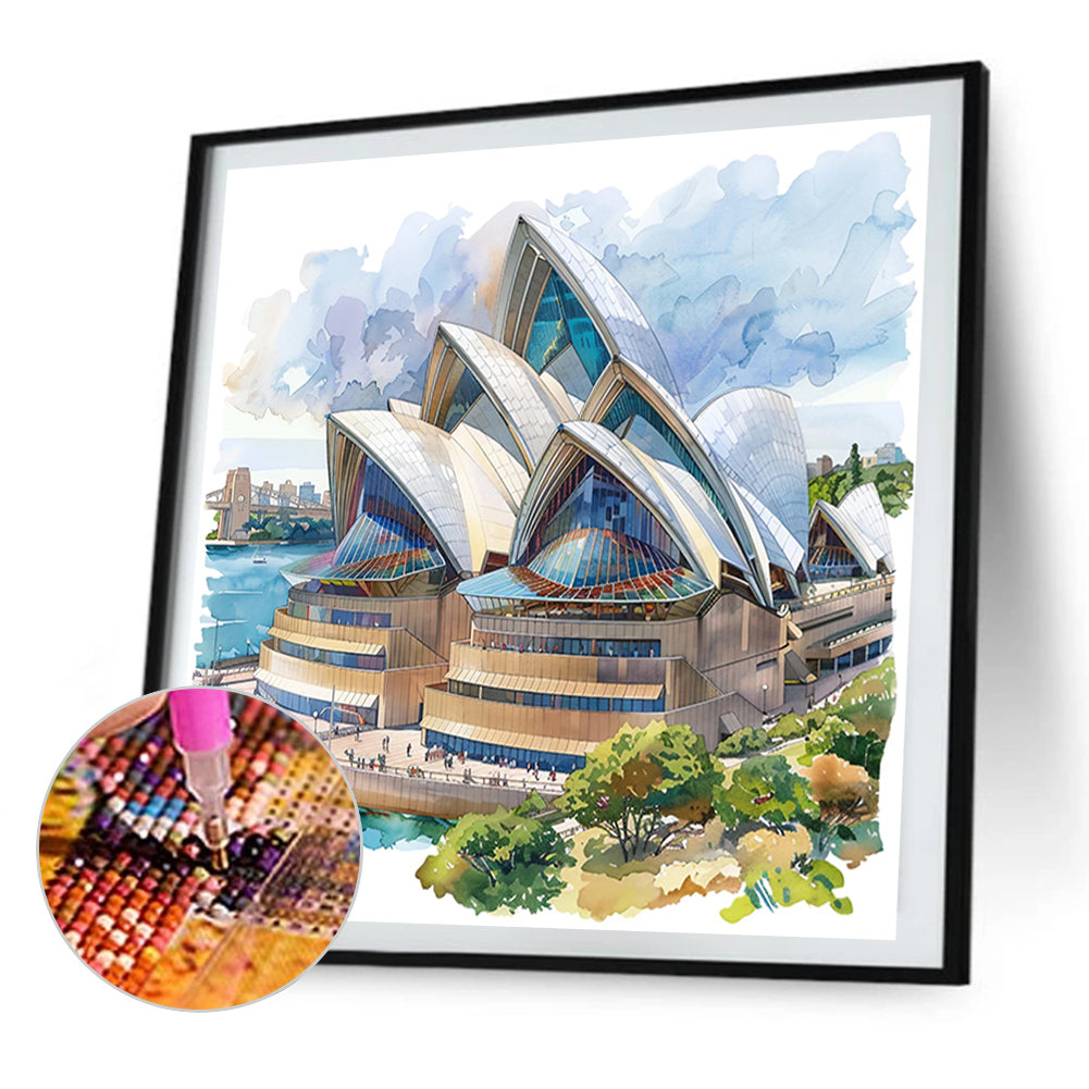 AB Diamond Painting - Full Round - Sydney Opera House In Australia (40*40CM)
