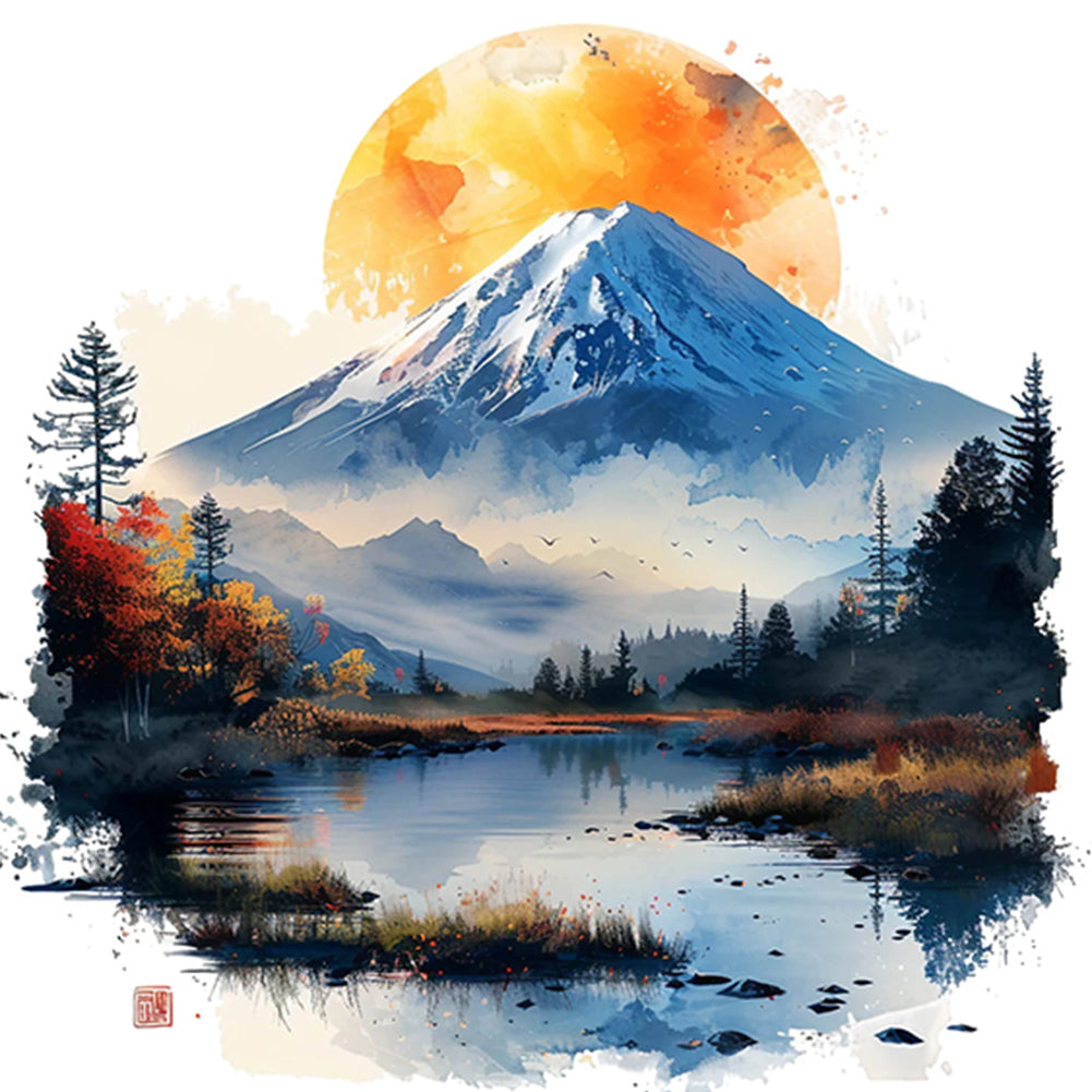 AB Diamond Painting - Full Round - Mount Fuji In Japan (40*40CM)