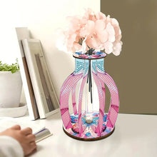 Load image into Gallery viewer, Acrylic Wood Animal Flower Diamond Painting Flower Vase for Home Office Decor