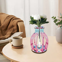 Load image into Gallery viewer, Acrylic Wood Animal Flower Diamond Painting Flower Vase for Home Office Decor