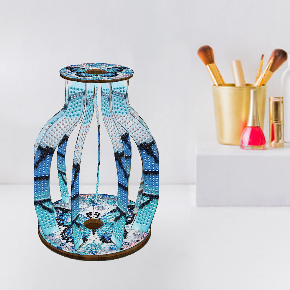 Acrylic Wood Animal Flower Diamond Painting Flower Vase for Home Office Decor