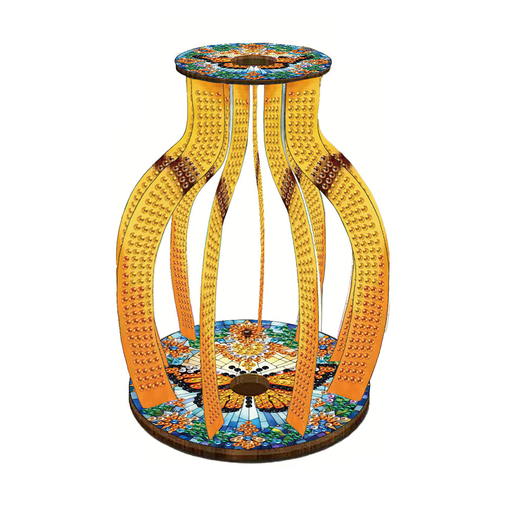 Acrylic Wood Animal Flower Diamond Painting Flower Vase for Home Office Decor