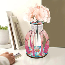 Load image into Gallery viewer, Acrylic Wood Animal Flower Diamond Painting Flower Vase for Home Office Decor
