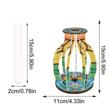 Load image into Gallery viewer, Acrylic Wood Animal Flower Diamond Painting Flower Vase for Home Office Decor