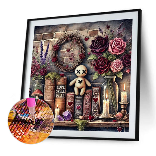 Diamond Painting - Full Round - Bookshelf Flower Dolls (40*40CM)