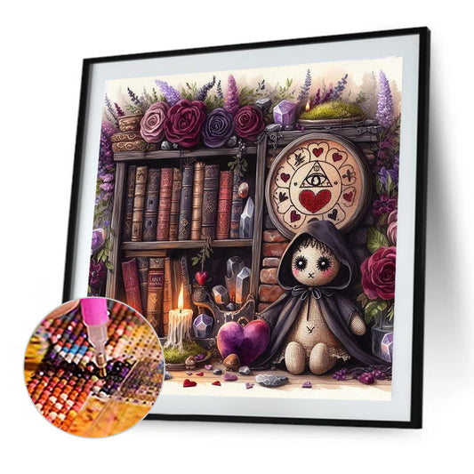 Diamond Painting - Full Round - Bookshelf Flower Dolls (40*40CM)
