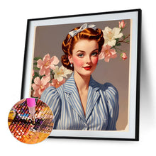 Load image into Gallery viewer, Diamond Painting - Full Round - Vintage Girl (40*40CM)