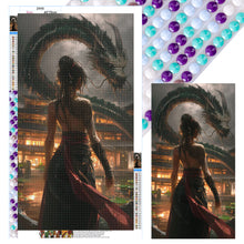 Load image into Gallery viewer, Diamond Painting - Full Round - Dragon And Girl (40*70CM)