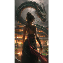 Load image into Gallery viewer, Diamond Painting - Full Round - Dragon And Girl (40*70CM)