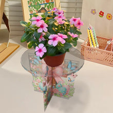 Load image into Gallery viewer, Acrylic Butterfly Round Flower Pot Riser Potted Plant Holder Rack for Home Decor