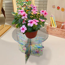 Load image into Gallery viewer, Acrylic Butterfly Round Flower Pot Riser Potted Plant Holder Rack for Home Decor