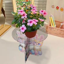 Load image into Gallery viewer, Acrylic Butterfly Round Flower Pot Riser Potted Plant Holder Rack for Home Decor