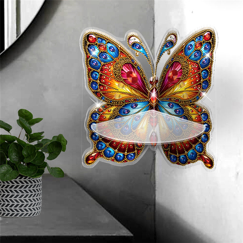 Butterfly Acrylic Diamond Painting Corner Shelf Storage Rack for Room Decoration