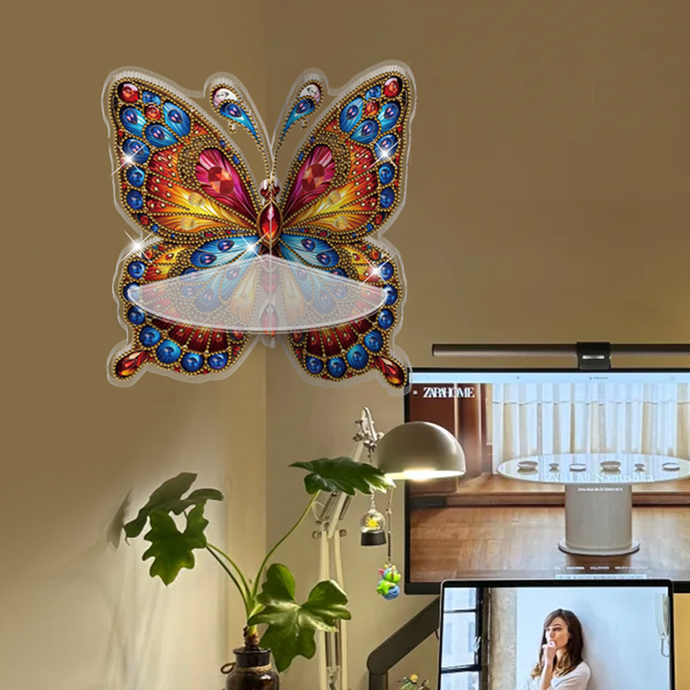 Butterfly Acrylic Diamond Painting Corner Shelf Storage Rack for Room Decoration