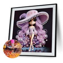 Load image into Gallery viewer, Diamond Painting - Partial Special Shaped - Girl With Big Eyes And Hat (30*30CM)