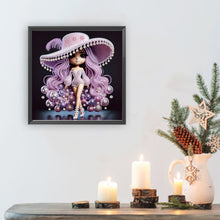 Load image into Gallery viewer, Diamond Painting - Partial Special Shaped - Girl With Big Eyes And Hat (30*30CM)