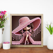Load image into Gallery viewer, Diamond Painting - Partial Special Shaped - Girl With Big Eyes And Hat (30*30CM)