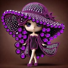 Load image into Gallery viewer, Diamond Painting - Partial Special Shaped - Girl With Big Eyes And Hat (30*30CM)