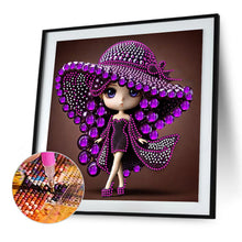 Load image into Gallery viewer, Diamond Painting - Partial Special Shaped - Girl With Big Eyes And Hat (30*30CM)