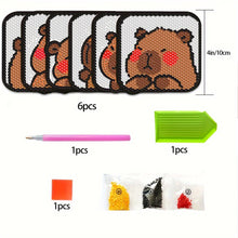 Load image into Gallery viewer, 6Pcs/Set Capybara DIY Diamond Painting Coasters Kits DIY Diamond Art Coaster Set