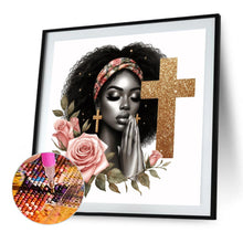 Load image into Gallery viewer, AB Diamond Painting - Full Round - Black Girl Praying (40*40CM)