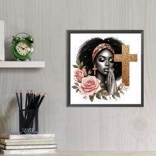 Load image into Gallery viewer, AB Diamond Painting - Full Round - Black Girl Praying (40*40CM)