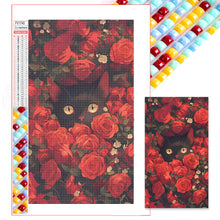 Load image into Gallery viewer, Diamond Painting - Full Square - Rose Black Cat (40*70CM)