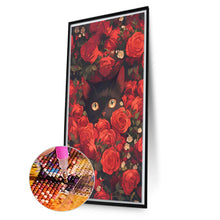 Load image into Gallery viewer, Diamond Painting - Full Square - Rose Black Cat (40*70CM)