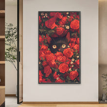 Load image into Gallery viewer, Diamond Painting - Full Square - Rose Black Cat (40*70CM)