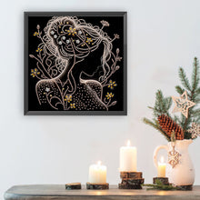 Load image into Gallery viewer, Diamond Painting - Partial Special Shaped - Elegant Silhouette Woman (30*30CM)