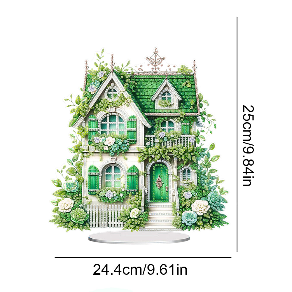 Flower House Acrylic Diamond Painting Tabletop Ornaments Kit for Adults Beginner