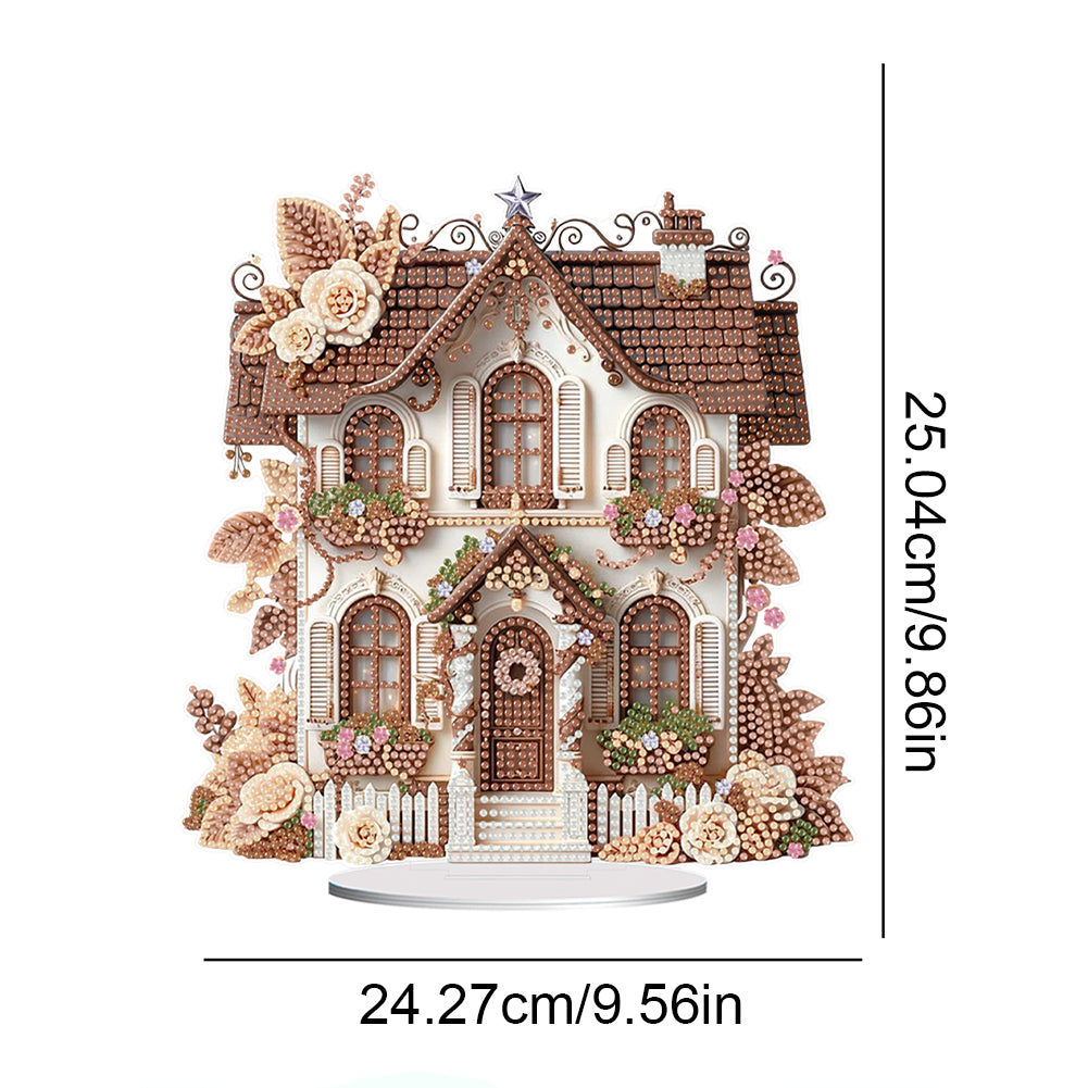 Flower House Acrylic Diamond Painting Tabletop Ornaments Kit for Adults Beginner