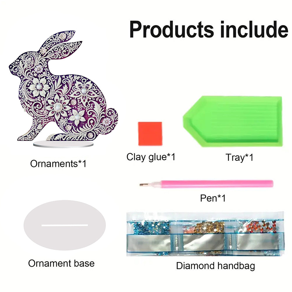 Animal Acrylic Diamond Painting Tabletop Ornaments Kit Desktop Diamond Art Kits