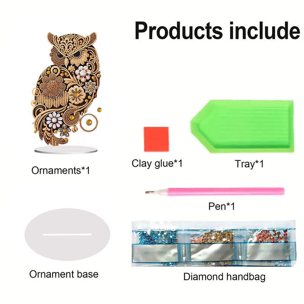 Animal Acrylic Diamond Painting Tabletop Ornaments Kit Desktop Diamond Art Kits