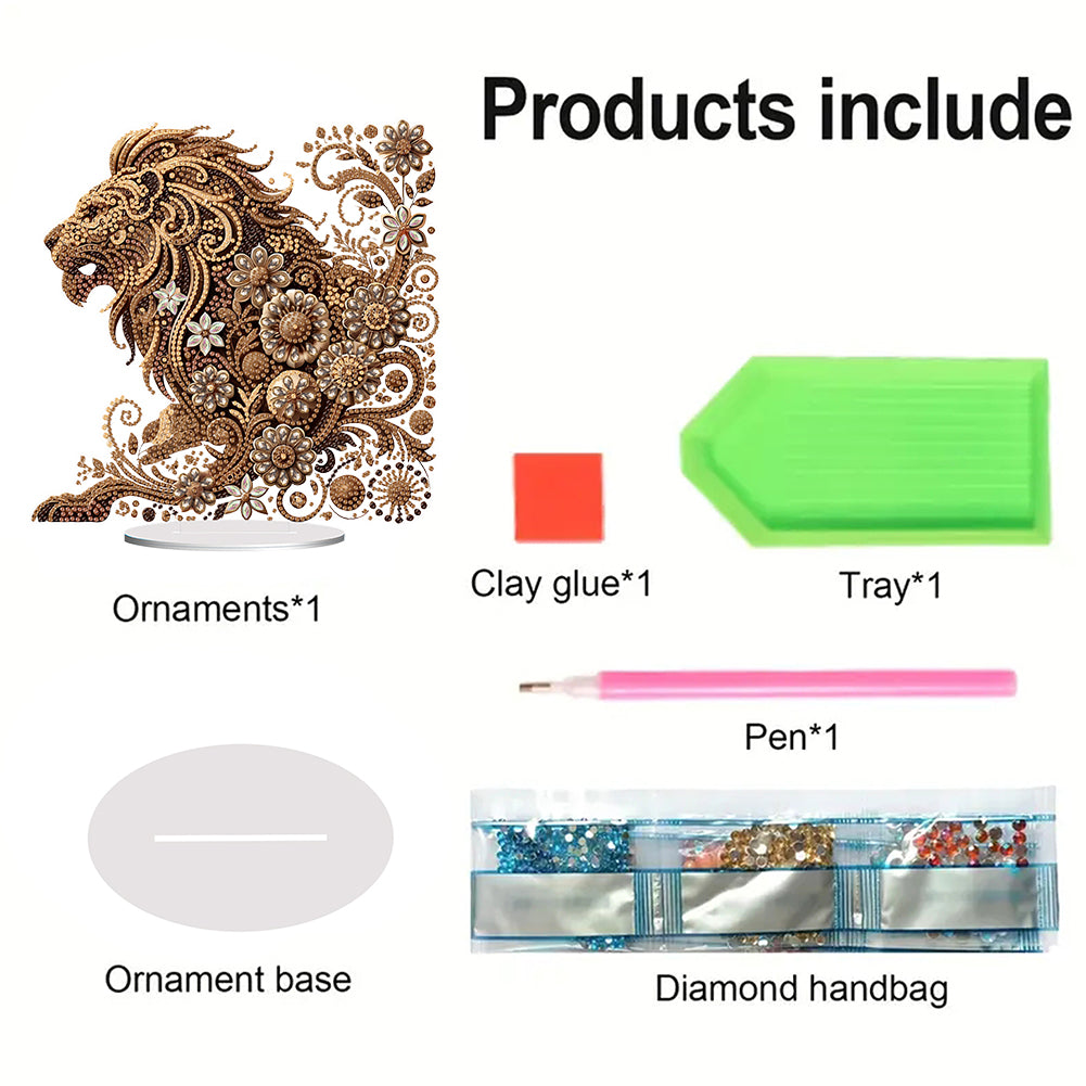 Animal Acrylic Diamond Painting Tabletop Ornaments Kit Desktop Diamond Art Kits